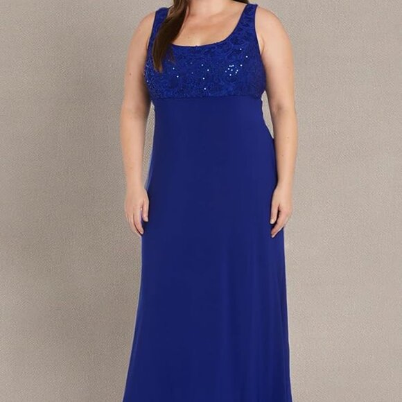 NWT R&M Richards Women's 2 Piece Lace Dress and Shrug Set SZ 14W - Picture 6 of 11